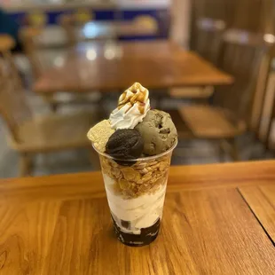 Hojicha Warabi Mochi Parfait