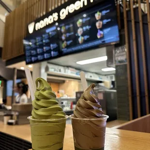 Matcha &amp; hojicha soft serve