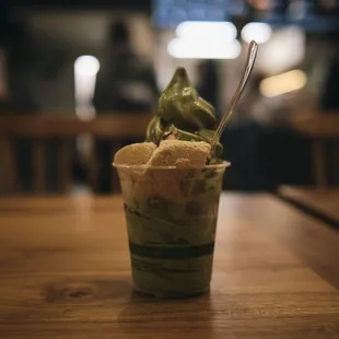 a cup of ice cream