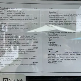 Menu as of 5/9/21