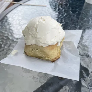 Cinnamon roll with &quot;gag me&quot; frosting