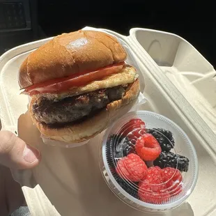 Breakfast sandwich sub cheese for tomato and WOW  SO GOOD