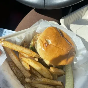 Burger and fries