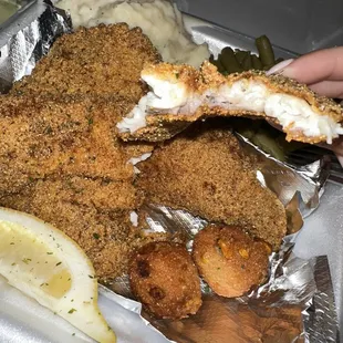 Inside fried catfish