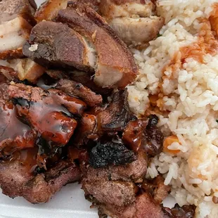 $10 - fried rice with bbq pork and lechon