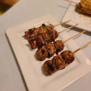 Tsukume- Chicken Meat Ball  Negima- Dark Meat Chicken and Scallions