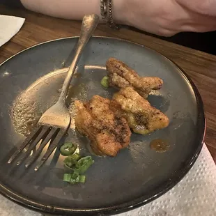 Chicken nuggets that didn't get eaten or taken home