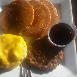 Pancakes and Eggs and Sausage