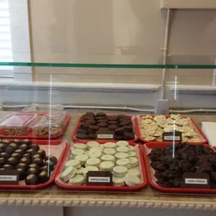 a display of chocolates