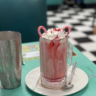 This is a peppermint coffee milk shake! It was delicious!