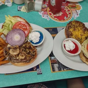 Monster mushroom burger chili burger