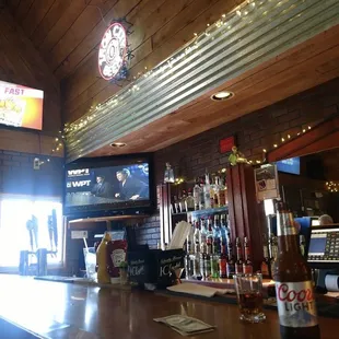 the bar and televisions