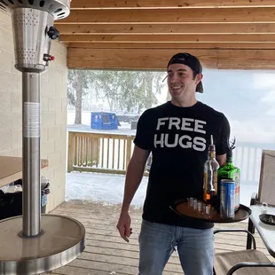 The drink service is always unparalleled, plus they always have free hugs on tap! (Picture is from last winter pre-Covid)