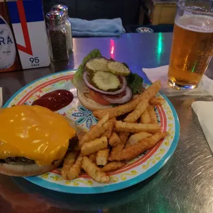 Big AZz burger with fries