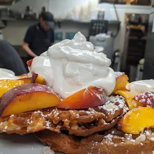 Peach and Ginger Waffles