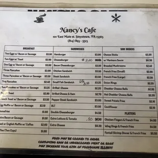 sushi and sashimi, menu