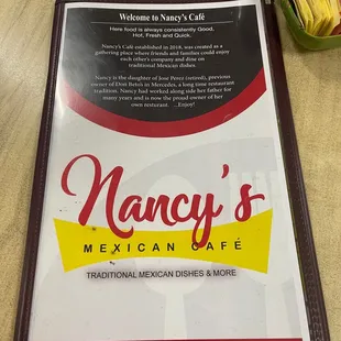 Menu and todays specials
