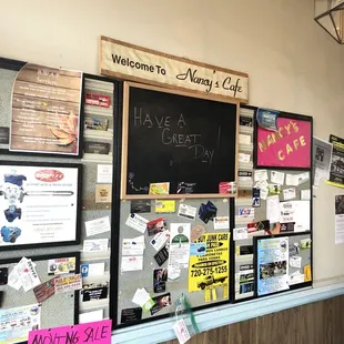 Community board when you first enter.