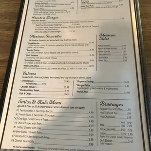 Lunch menu last page.