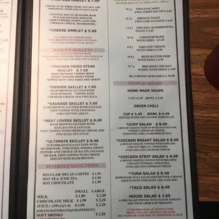 Breakfast menu with Kids and Senior Options