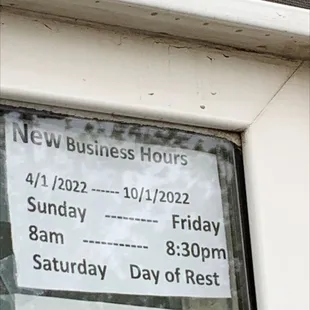New hours