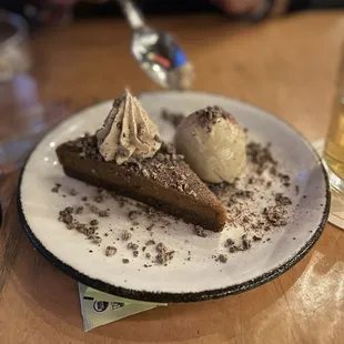 Sweet potato tart with banana ice cream