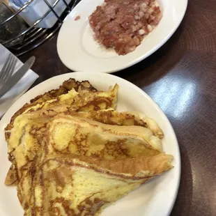 French toast corned beef hash