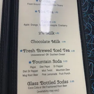 the menu