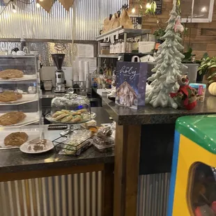 a kitchen with a lot of food on the counter