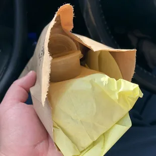 the inside of a paper bag