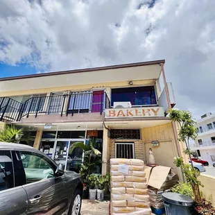 Outside signage. Only a couple of parking stalls out front