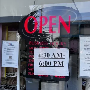 Current Business Hours (as of 12.27.2021)