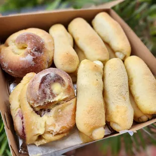Ube Ensaymada and Spanish Rolls, hot and fresh
