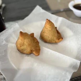 two pastries on a napkin