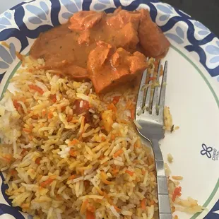 Garlic Rice, Chicken Tikka Masala