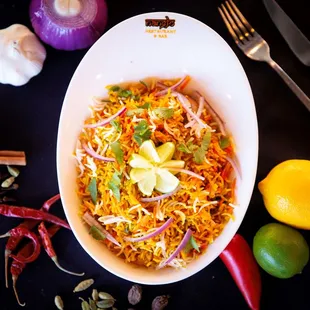 Fresh vegetable cooked with spice &amp; Basmati Rice.