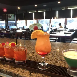 a variety of cocktails
