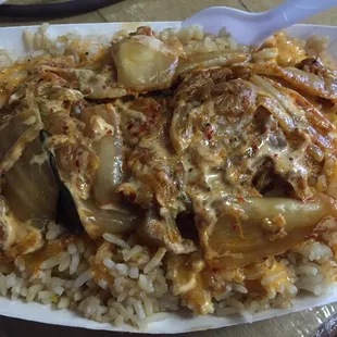 Kimchee Fried Rice - their aioli drizzle is the bomb! ^_^