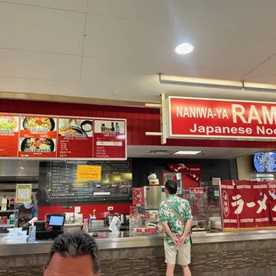 Order at the counter, ask for soy sauce and extra napkins