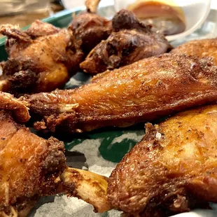 Chicken wings with spicy bbq.