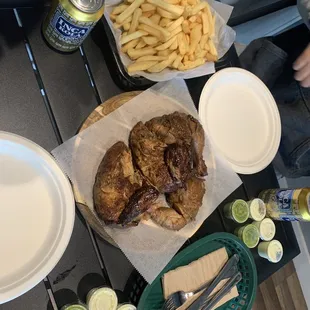 Whole chicken with fries