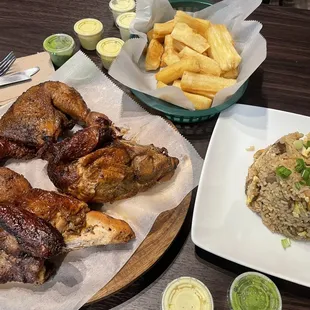 Whole chicken combo w/ 2 large sides (yucca &amp; fried rice)