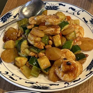 a plate of stir fried vegetables