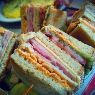 Club Sandwich with Spicy Feta spread