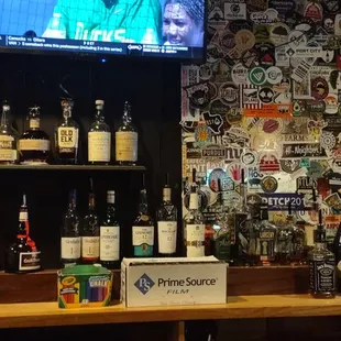 Blantons across the bar.