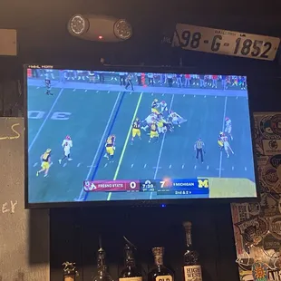 Michigan game on one TV. Other four have DC United. Always a great time.