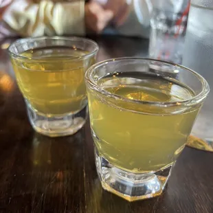 two glasses of green tea