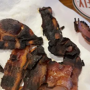Burnt bacon