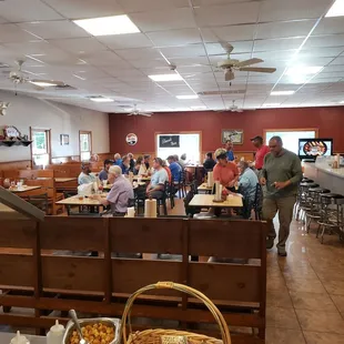 Seating area. There is also a banquet area for larger parties.