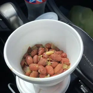 Beans and rice. Literally 1/4 filled